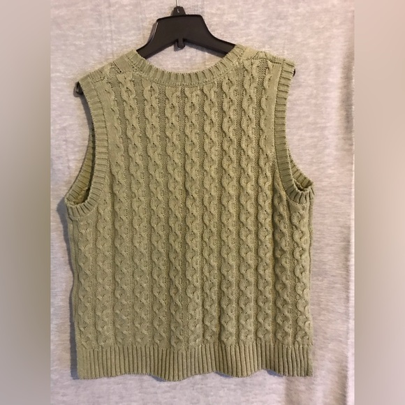 Sage green sweater vest.  Never worn.  Size XL - Picture 2 of 3